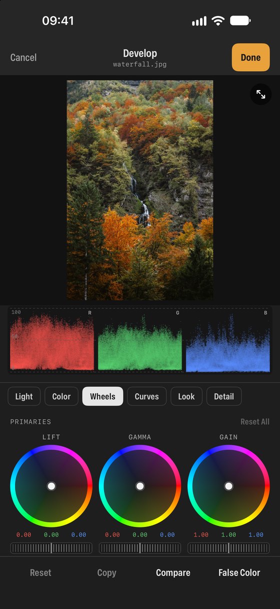 SEshot colour wheels and RGB parade